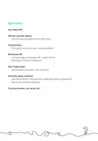 Spis treści książki HR BEZ TABU - tematy zarządzania talentami, kultury organizacyjnej, strategii HR i partnerstwa biznesowego